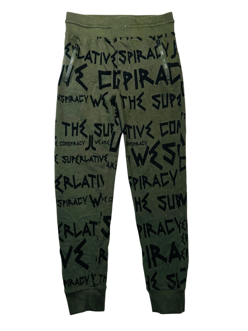 Wesc Boys 12 Y Olive Green Sweatpants with Logo Waist Tag